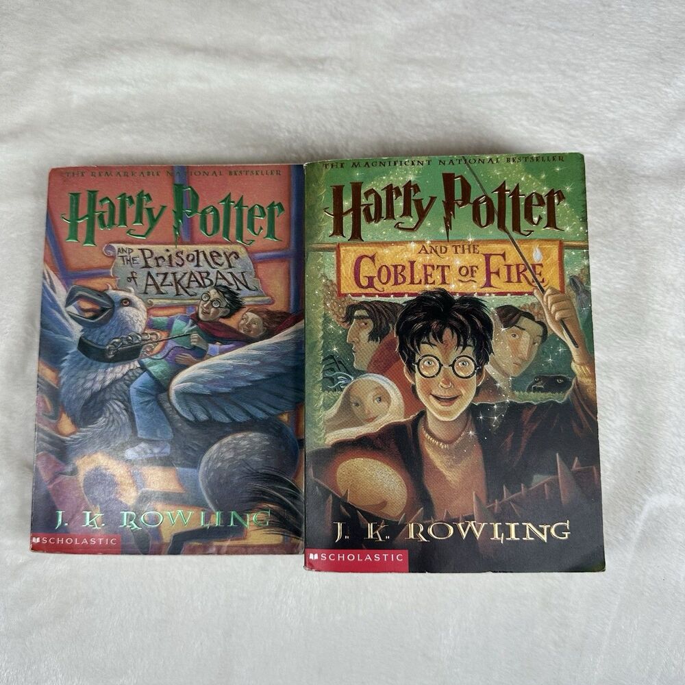 Harry Potter Paperback Book Lot Prisoner Of Azkaban Goblet Of Fire Scholastic